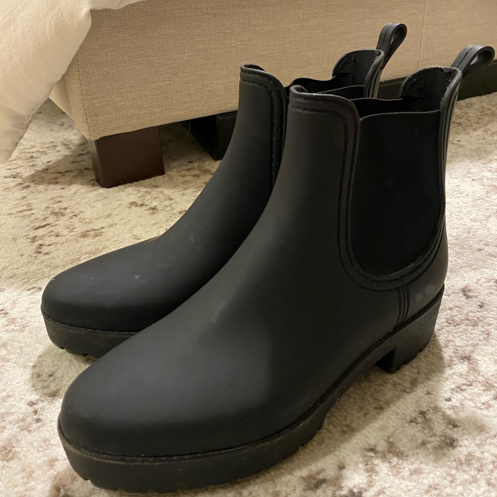Jeffrey Campbell Black Chunky Rain Boots